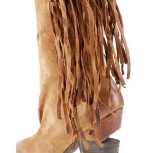 1 OF A KIND A.S.98 TENNEY NOTCH HEEL FRINGE TALL BOOT-in WHISKEY sz 37 (6.5/7US)